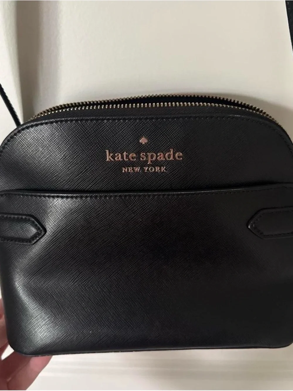 kate spade Black Leather Dome Crossbody Bag